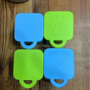 Blue and Green Snack Containers